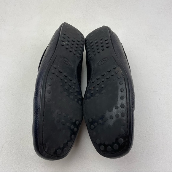 TOD'S BLACK LEATHER HORSEBIT LOAFERS SHOES SIZE 8 - Picture 8 of 9